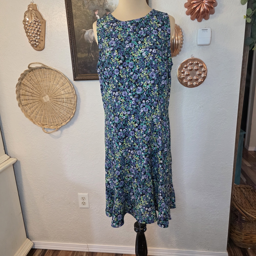 LOFT Outlet Petite Floral Sleeveless Dress English Countryside Cottagecore